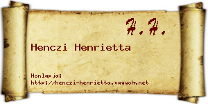 Henczi Henrietta névjegykártya