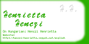 henrietta henczi business card